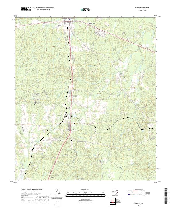 Corrigan, TX — USGS 7.5-minute topo (2022)