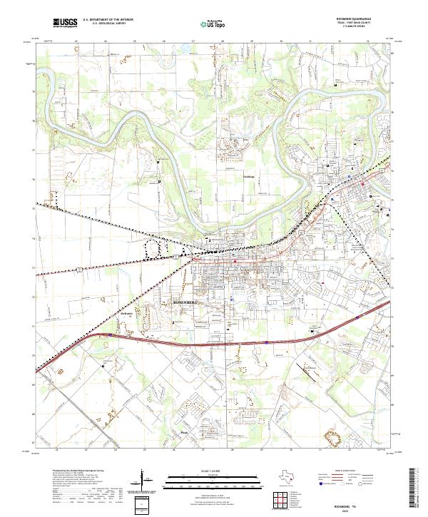 Richmond, TX — USGS 7.5-minute topo (2022)