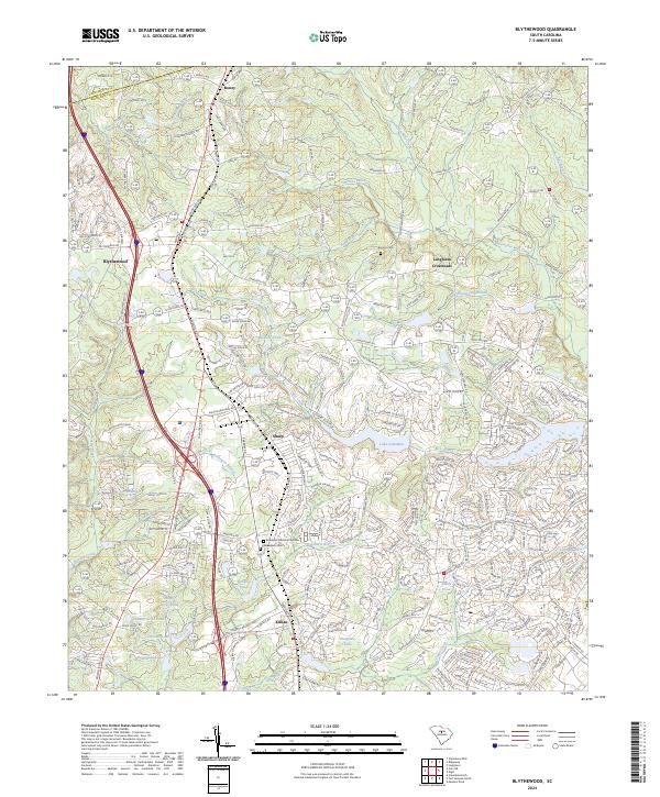 Blythewood, SC — USGS 7.5-minute topo (2024)