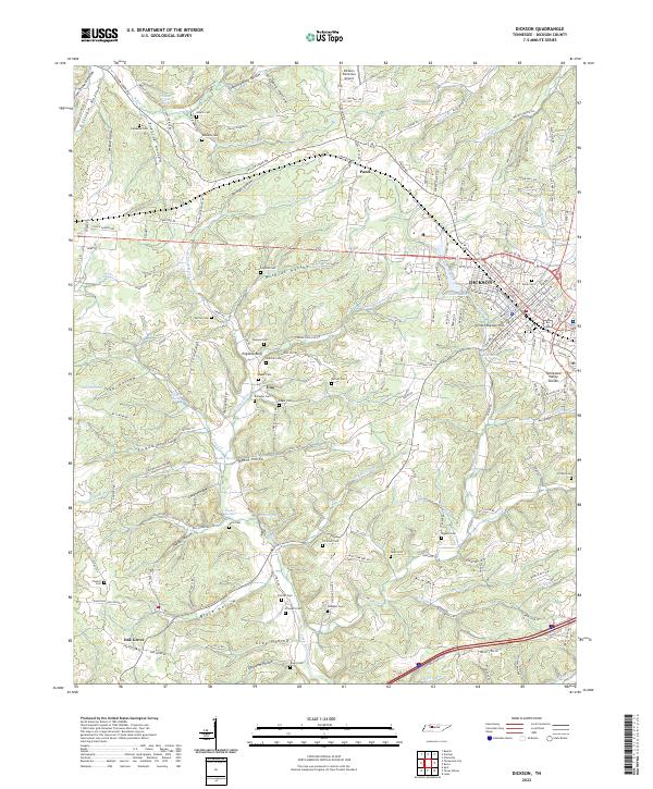 Dickson, TN — USGS 7.5-minute topo (2022)