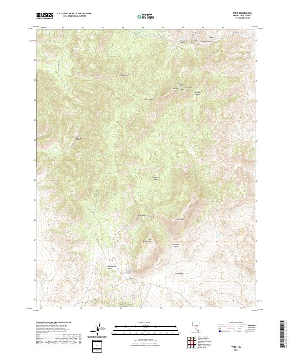 Tybo, NV — USGS 7.5-minute topo (2021)