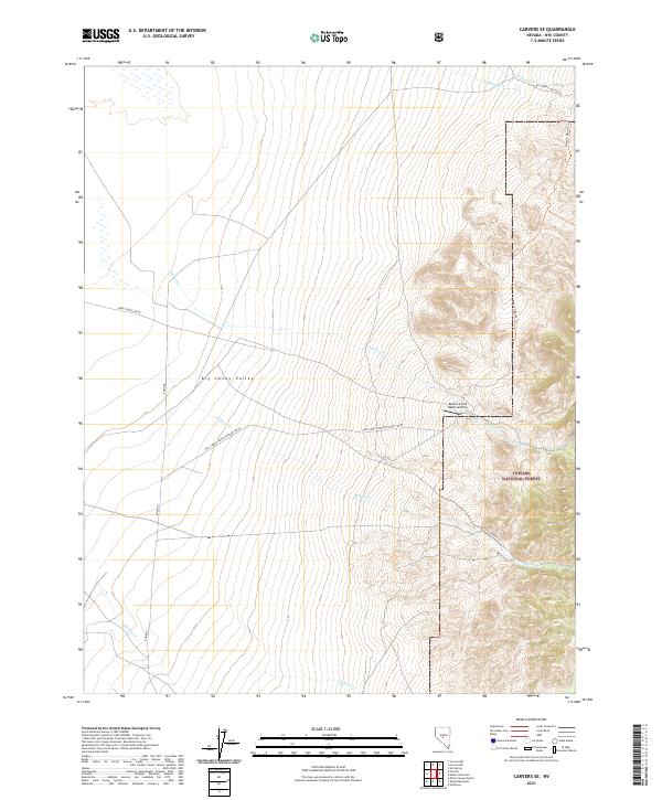Carvers SE, NV — USGS 7.5-minute topo (2021)