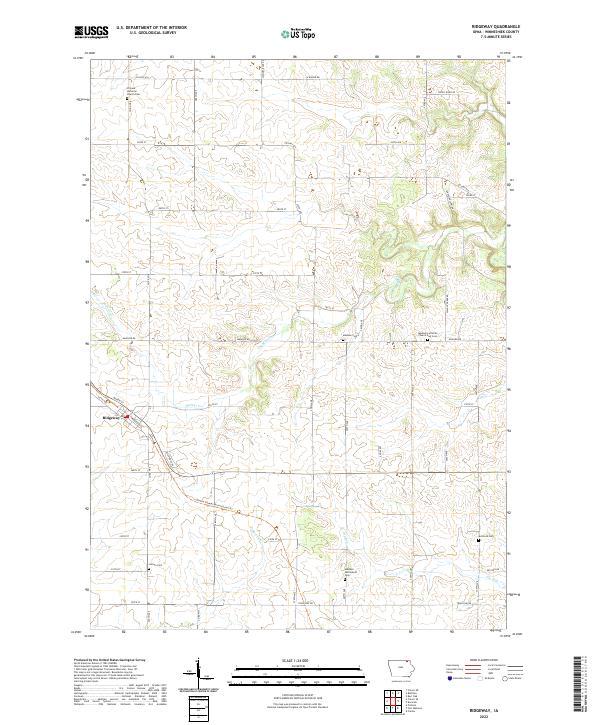 Ridgeway, IA — USGS 7.5-minute topo (2022)