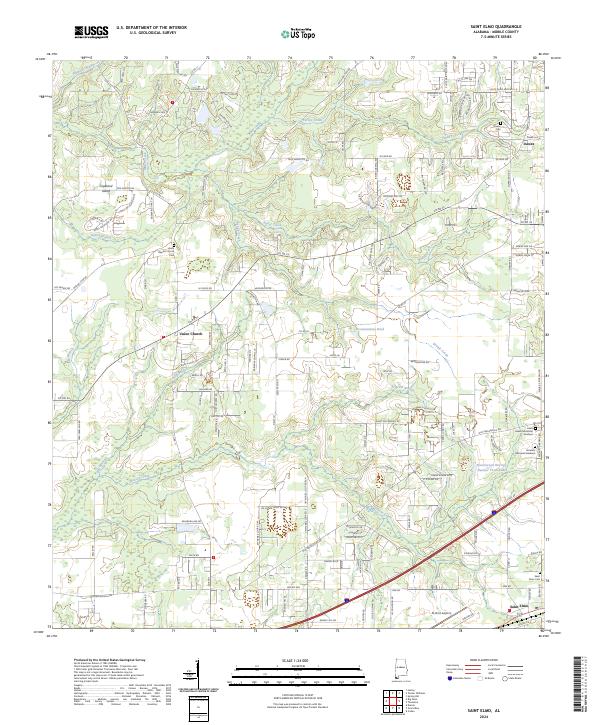 Saint Elmo, AL — USGS 7.5-minute topo (2024)