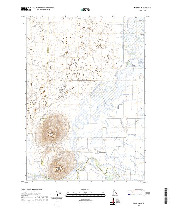 Menan Buttes, ID — USGS 7.5-minute topo (2024)