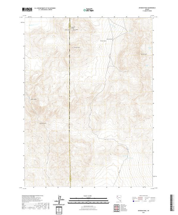 Division Peak, NV — USGS 7.5-minute topo (2021)