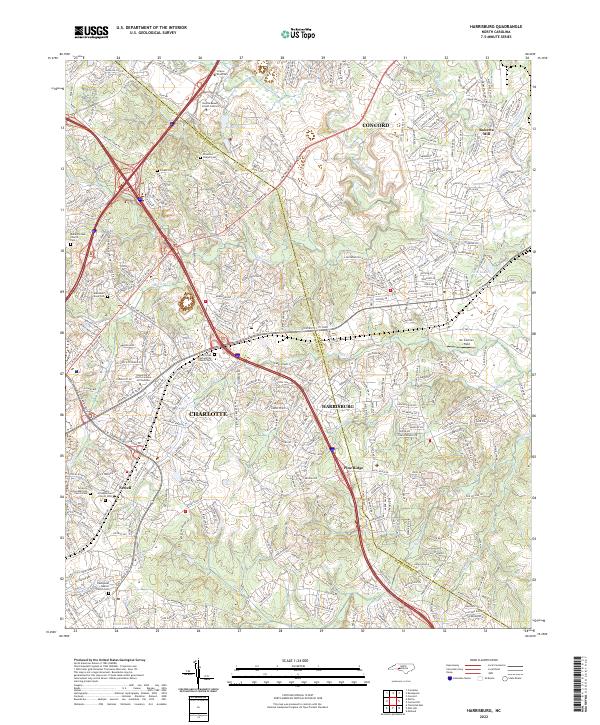 Harrisburg, NC — USGS 7.5-minute topo (2022)