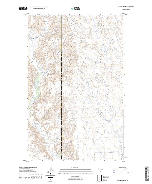 Coulter Coulee, MT — USGS 7.5-minute topo (2024)