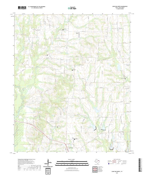 Lone Oak North, TX — USGS 7.5-minute topo (2022)