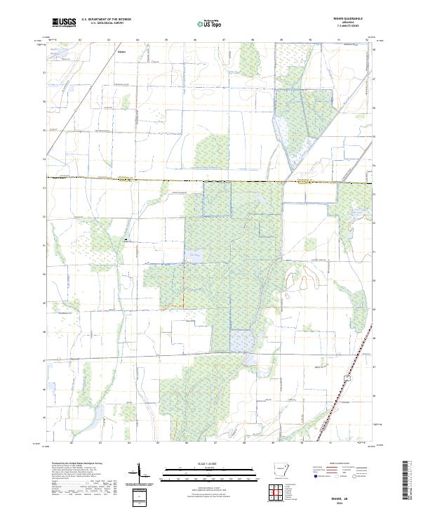 Risher, AR — USGS 7.5-minute topo (2024)