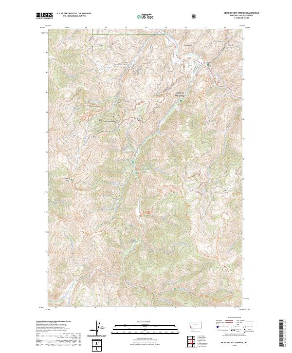 Medicine Hot Springs, MT — USGS 7.5-minute topo (2024)
