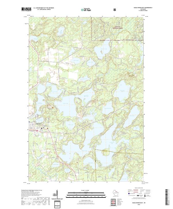Eagle River East, WI — USGS 7.5-minute topo (2022)