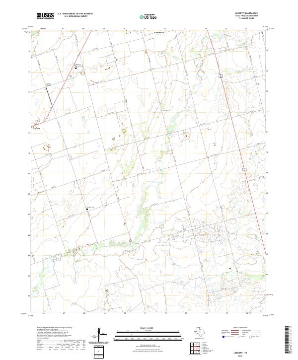 Lockett, TX — USGS 7.5-minute topo (2022)