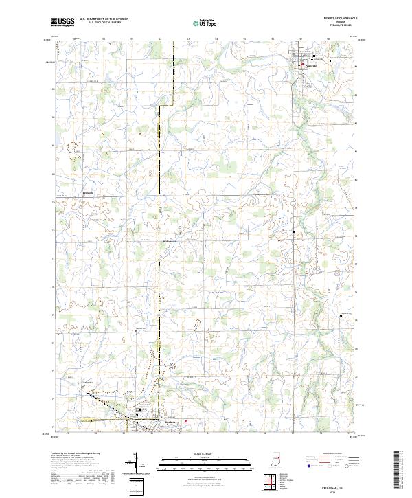 Pennville, IN — USGS 7.5-minute topo (2022)