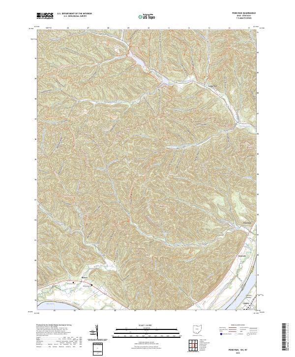 Pond Run, OH-KY — USGS 7.5-minute topo (2023)