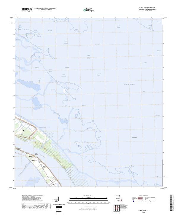 Happy Jack, LA — USGS 7.5-minute topo (2024)