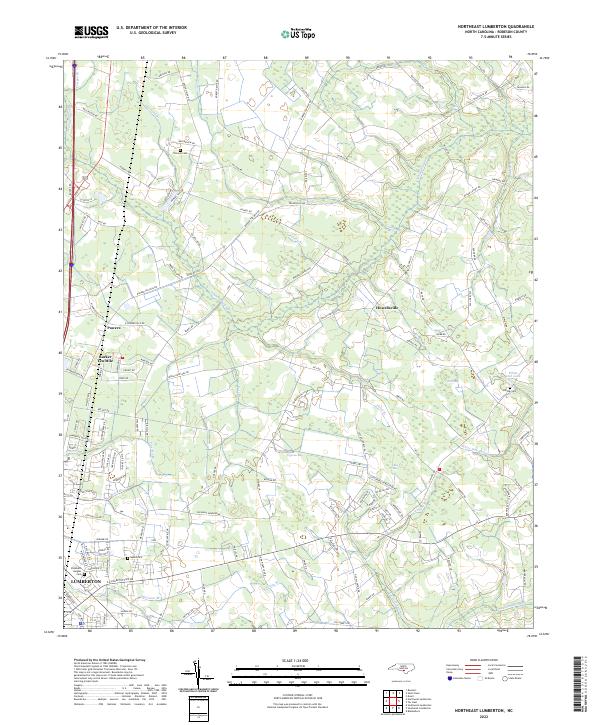 Northeast Lumberton, NC — USGS 7.5-minute topo (2022)