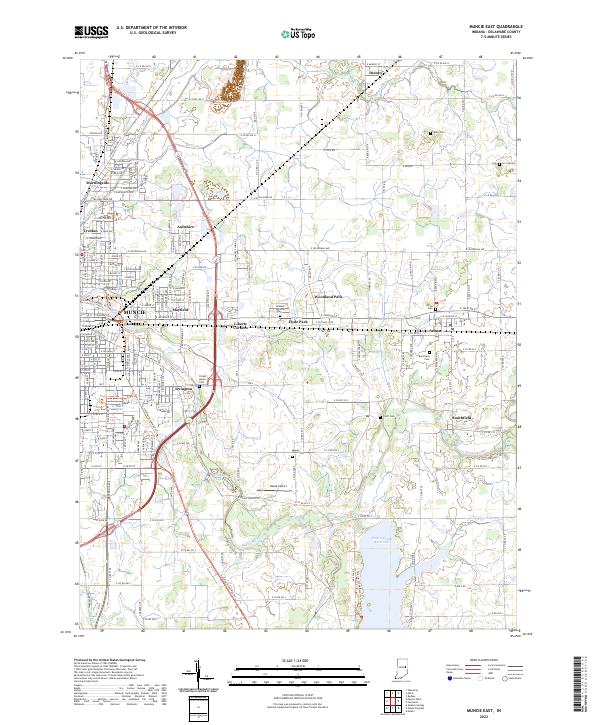 Muncie East, IN — USGS 7.5-minute topo (2022)