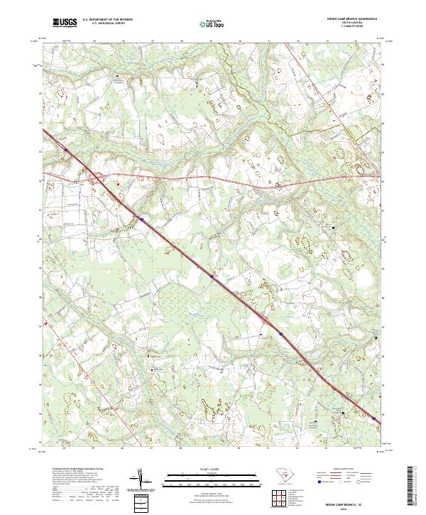 Indian Camp Branch, SC — USGS 7.5-minute topo (2024)