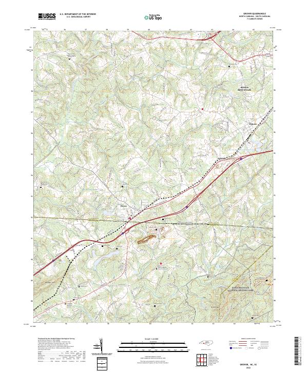 Grover, NC-SC — USGS 7.5-minute topo (2022)