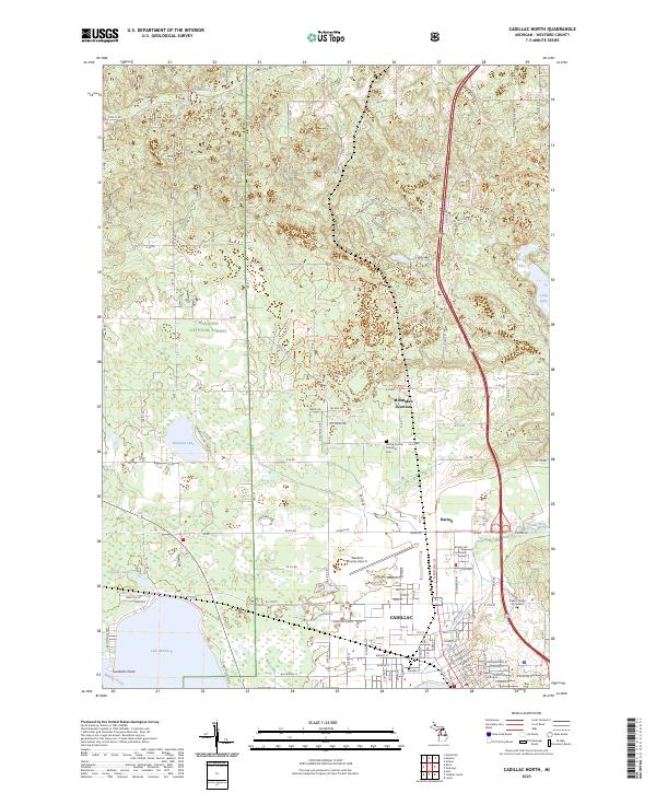 Cadillac North, MI — USGS 7.5-minute topo (2023)
