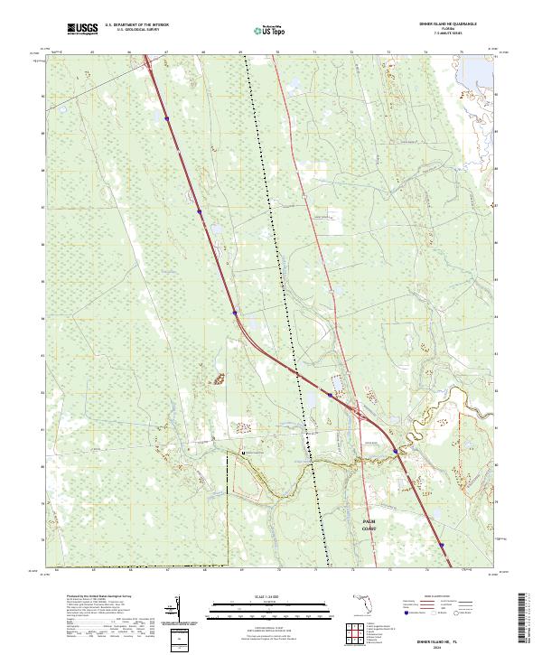 Dinner Island NE, FL — USGS 7.5-minute topo (2024)