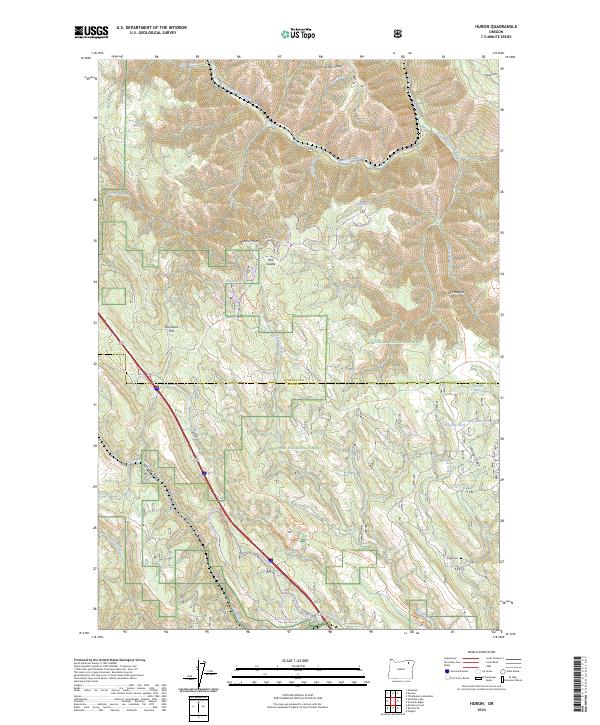Huron, OR — USGS 7.5-minute topo (2024)