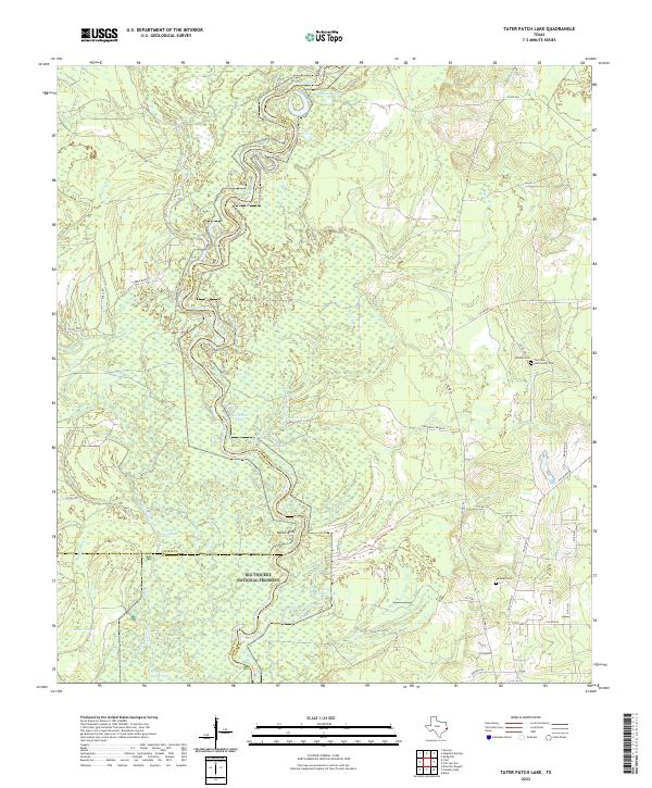 Tater Patch Lake, TX — USGS 7.5-minute topo (2022)