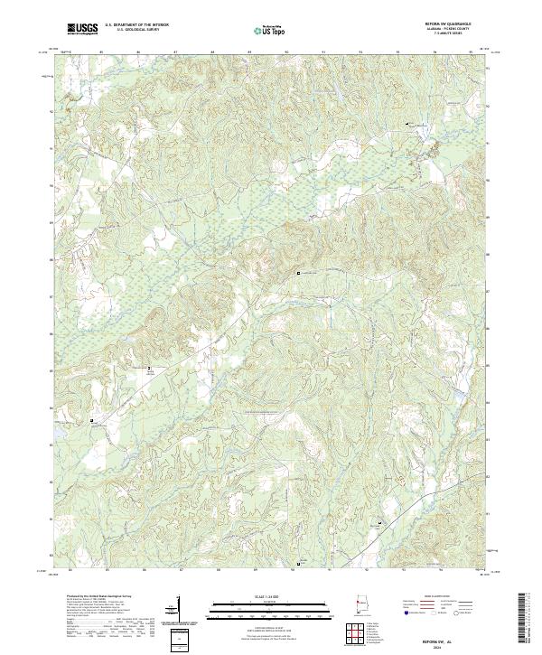 Reform SW, AL — USGS 7.5-minute topo (2024)