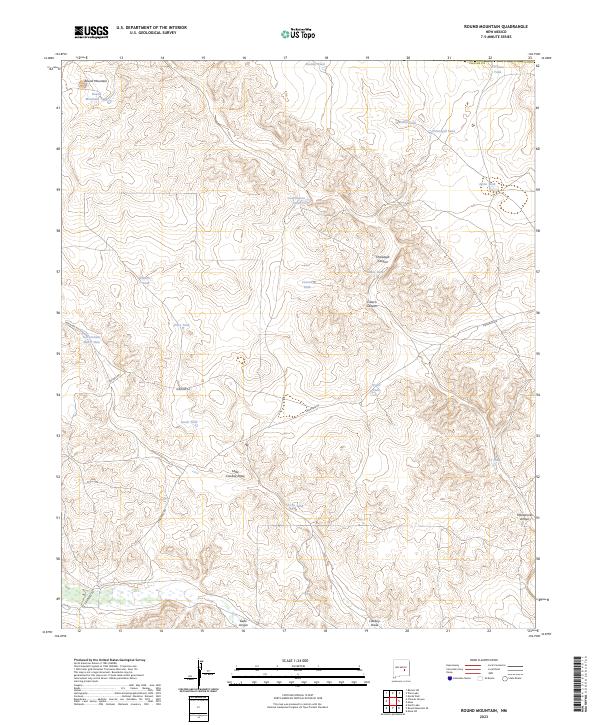 Round Mountain, NM — USGS 7.5-minute topo (2023)