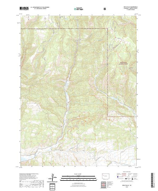 Rifle Falls, CO — USGS 7.5-minute topo (2022)