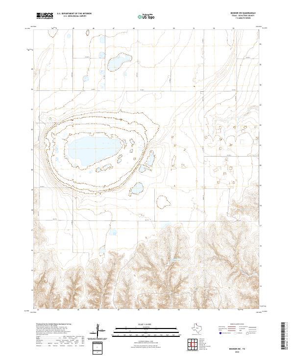 Booker SW, TX — USGS 7.5-minute topo (2022)