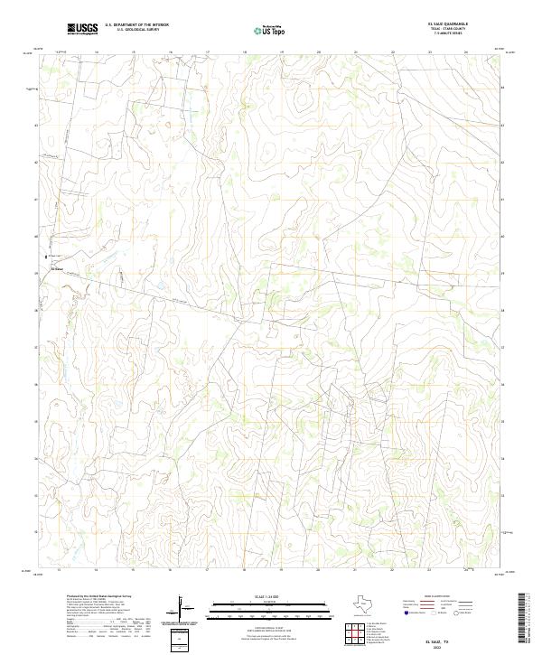 El Sauz, TX — USGS 7.5-minute topo (2022)