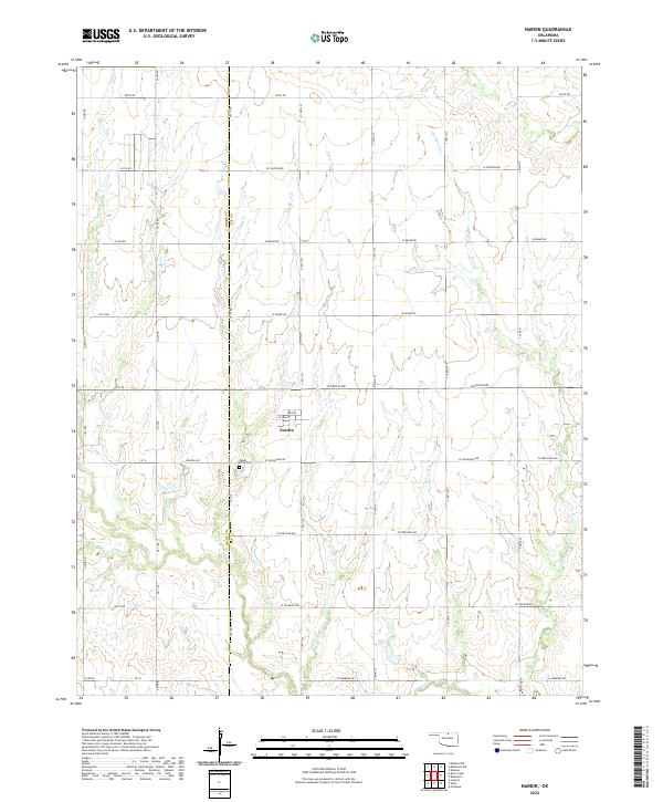 Nardin, OK — USGS 7.5-minute topo (2022)