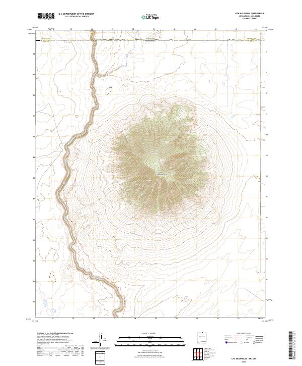 Ute Mountain, NM-CO — USGS 7.5-minute topo (2023)