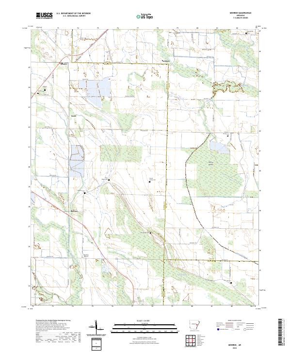 Monroe, AR — USGS 7.5-minute topo (2024)