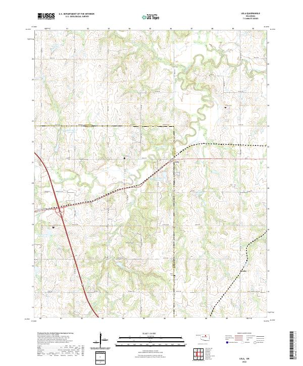 Lela, OK — USGS 7.5-minute topo (2022)