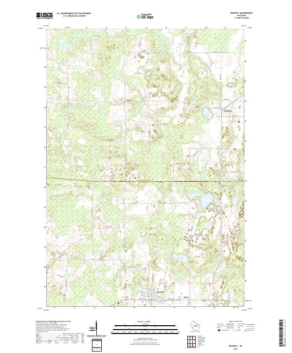 Rosholt, WI — USGS 7.5-minute topo (2022)