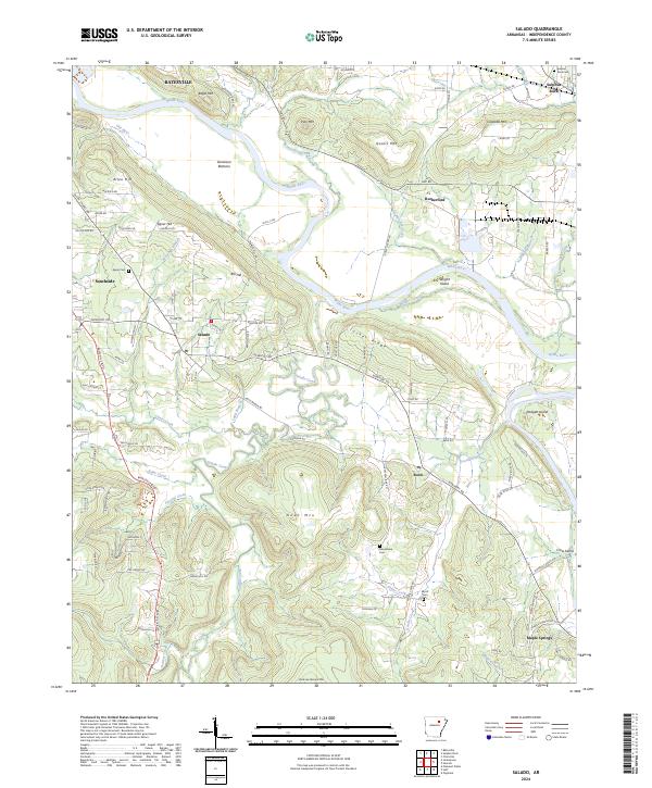 Salado, AR — USGS 7.5-minute topo (2024)
