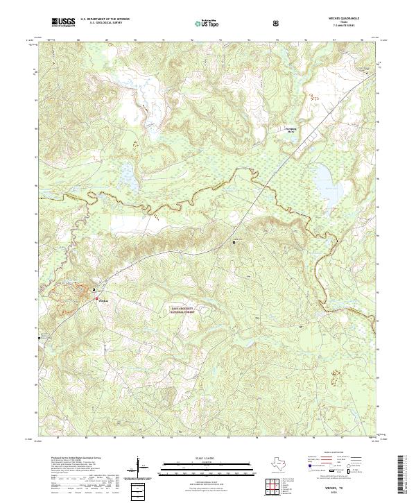 Weches, TX — USGS 7.5-minute topo (2022)