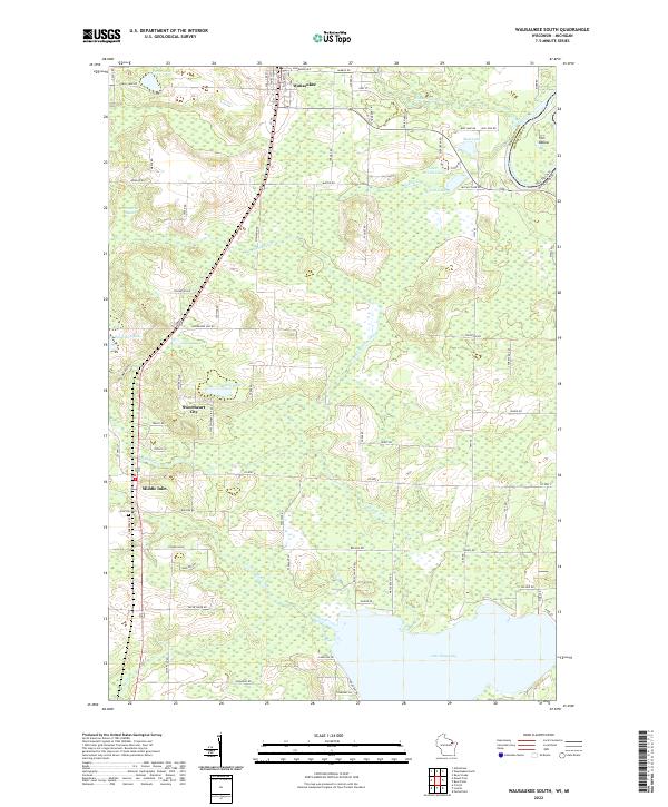 Wausaukee South, WI-MI — USGS 7.5-minute topo (2022)