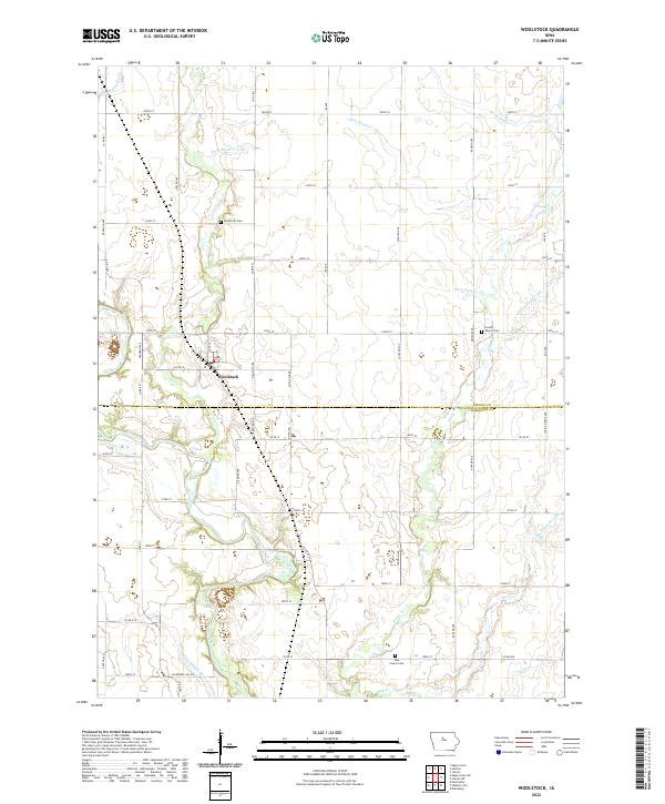 Woolstock, IA — USGS 7.5-minute topo (2022)