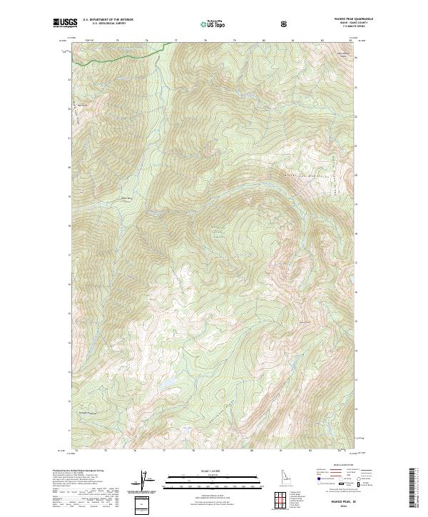 Wahoo Peak, ID — USGS 7.5-minute topo (2024)