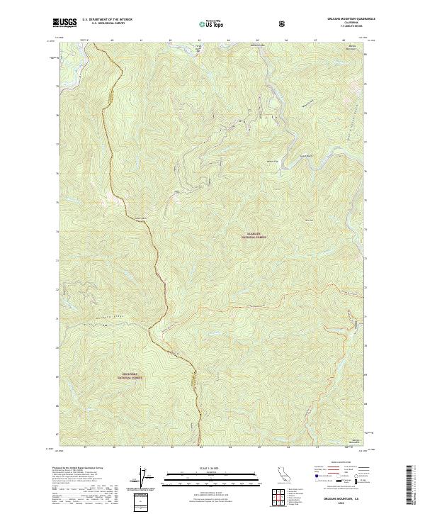 Orleans Mountain, CA — USGS 7.5-minute topo (2022)