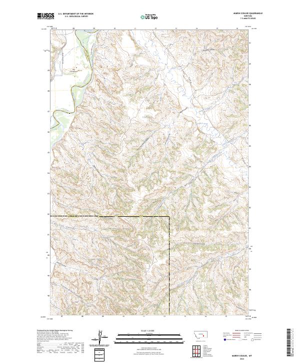 Marsh Coulee, MT — USGS 7.5-minute topo (2024)