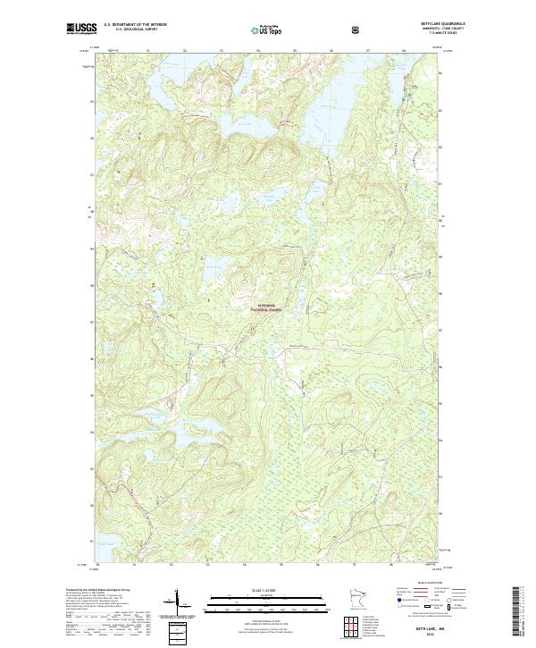 Beth Lake, MN — USGS 7.5-minute topo (2022)