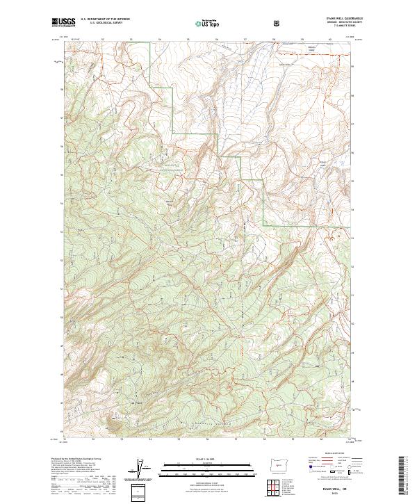 Evans Well, OR — USGS 7.5-minute topo (2023)