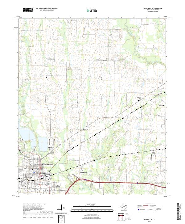 Greenville NE, TX — USGS 7.5-minute topo (2022)