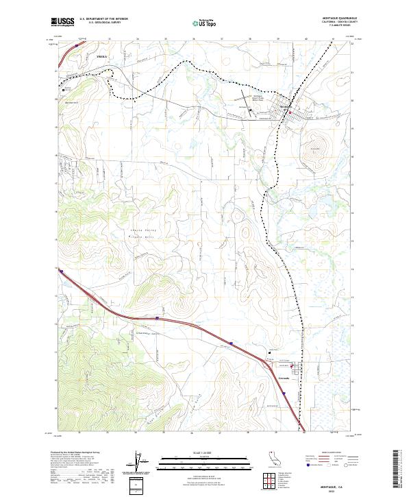 Montague, CA — USGS 7.5-minute topo (2022)