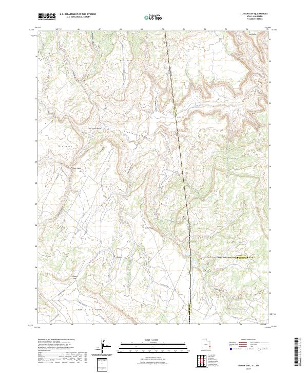 Lisbon Gap, UT-CO — USGS 7.5-minute topo (2023)